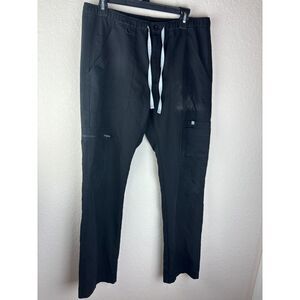 Figs Mens Black Slim Cairo Cargo Scrub Pants Size Medium